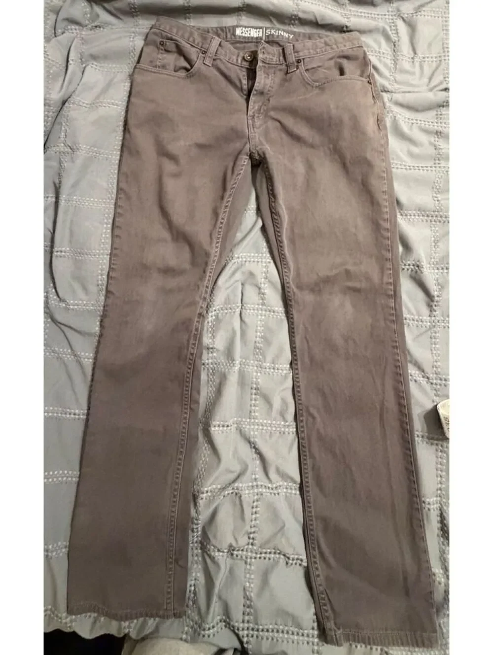 Free World Messenger Skinny Jeans Size 33 in Gray Cotton